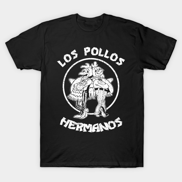 Los Pollos Hermanos - Black and White - Distressed T-Shirt by Barn Shirt USA